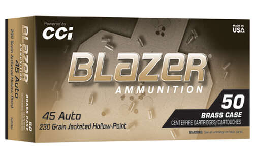 Ammunition Blazer Ammunition Blazer Brass Hollow Point 45ACP BLAZER BRASS 45ACP 230GR JHP 50/500 • Model: Blazer Brass Hollow Point